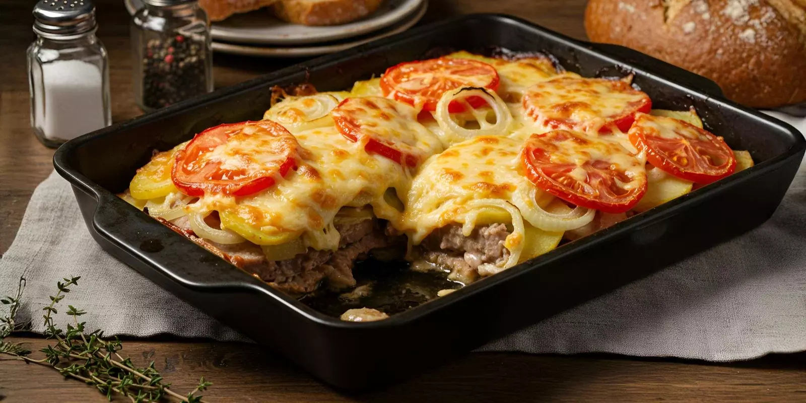 Мясо по-французски с гарниром